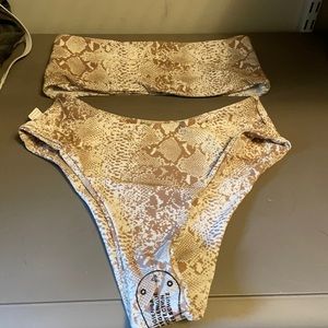 Snakeskin two-piece swimsuit